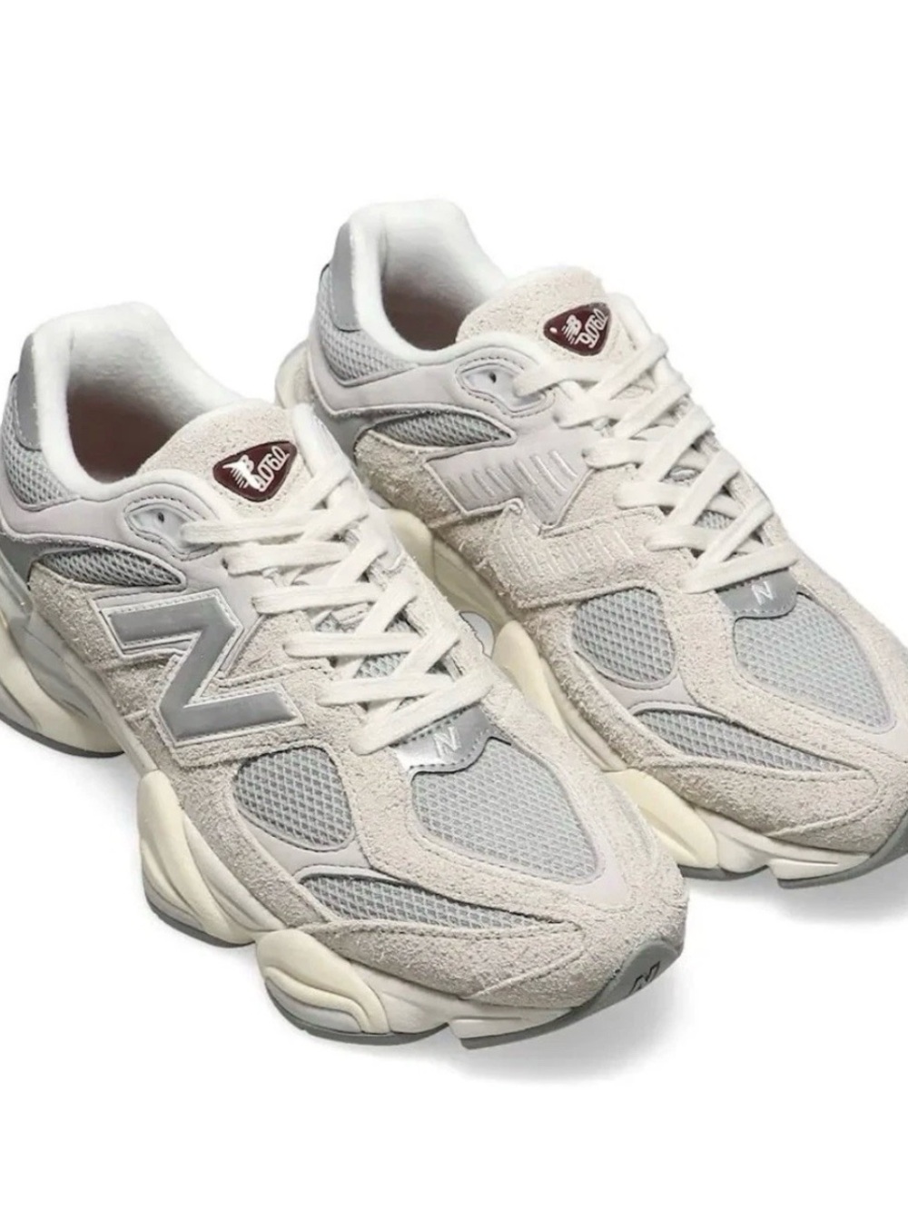 New Balance 9060 Cream White Retro Chunky Runner Sneakers
